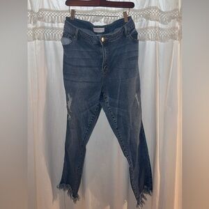 Lane Bryant Distressed Blue Skinny Jeans